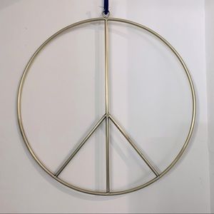 CB2 Brushed Brass Wire Peace Wreath